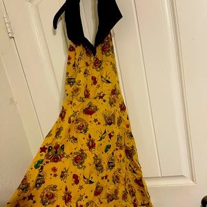 Tattoo print halter dress